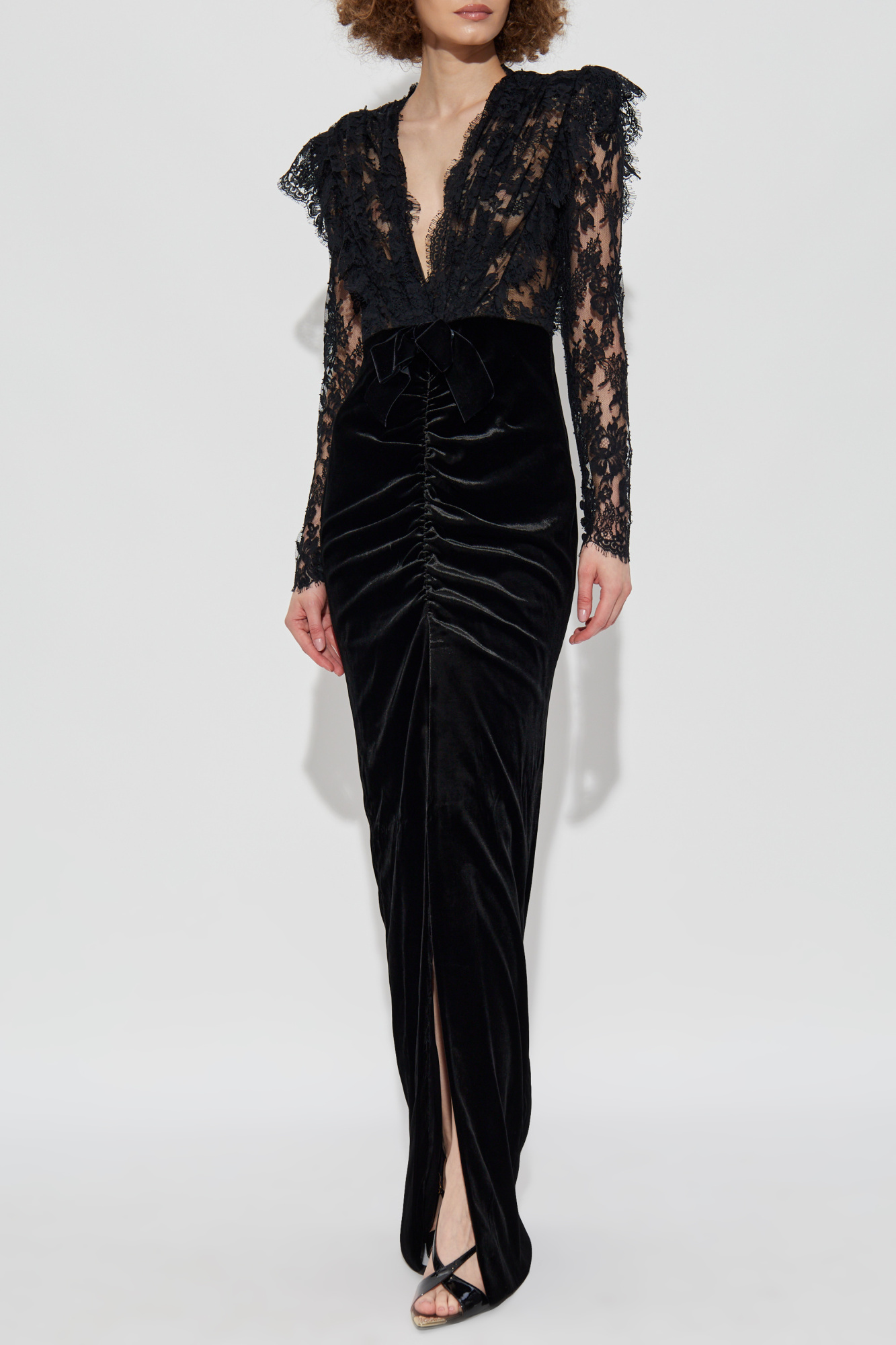 ALESSANDRA RICH 24AW ドレス-ロング ブラック系 Alessandra Rich Dress with lace top | Women's Clothing | Vitkac